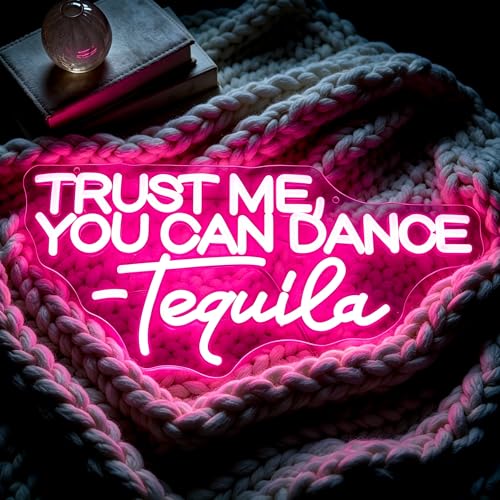 Image of Pink Neon Sign Led Neon Lights Signs for Wall Decor USB Powered Led Signs for Room Decoration-Trust Me You Can Dance Tequila