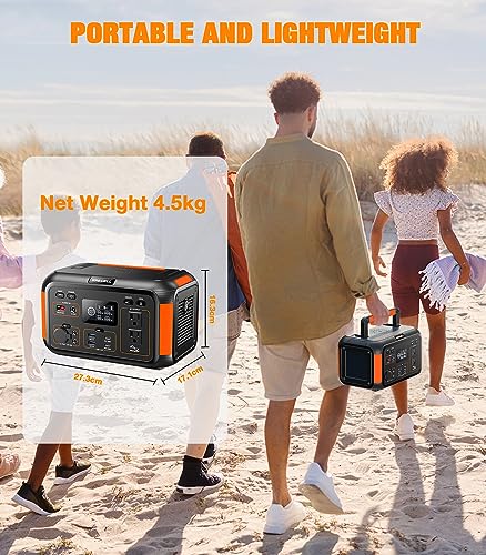 Image of GRECELL Solar Generator 500W Portable Power Station 444Wh Solar Powered Generator 110V (1000W Peak) Pure Sine Wave AC Outlet PD 60W Fast Charge for Camping Outdoor Home Use Emergency Backup Trip RV