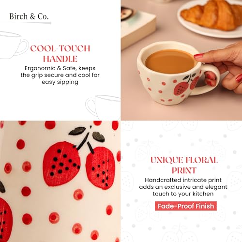 Image of Cups & Mugs - Coffee Mugs Set of 2 - Tea Cup - Ceramic Coffee Cup, Elegant Gift Pack, Microwave and Dishwasher Safe, Stylish Modern Design for Home & Office,RedRush Cup