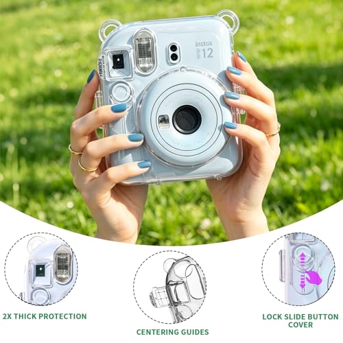 Funda Transparente para Fujifilm Instax Mini 12 con Correa Azul miniatura 4