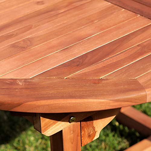 San Marco Tavolo ovale allungabile in teak fino a 160 cm