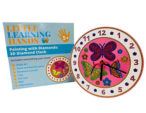 Little Learning Hands Butterflies Diamond Painting Kit Butterfly Clock| Butterflies Sticky Mosaic Clock | Creative Butterfly Crafts For Kids And Adults | Gifts For Girls And Boys #TOP2