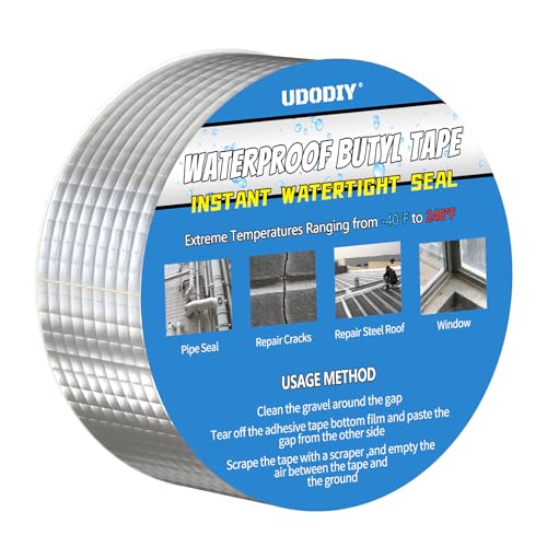 Fita de butilo impermeável de folha de alumínio, 5 cm x 5 m