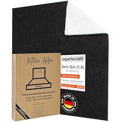 Extractor Para Campana De Obra Kitchen Helpis® Filtros Universales para todas las Campanas Extractoras estándar – Filtros Dobles combinados de Carbón activo y Grasa 57x47 cm, se puede cortar a medida