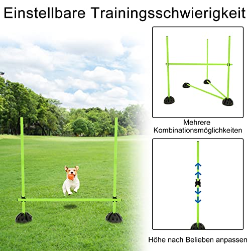ACXIN Agility Sprungstangen Set Trainingsstangen für konditionelles, Multifunktionales Hürdenset Training für Sprungkraft, Dribbeln, Schulsport (Grün)