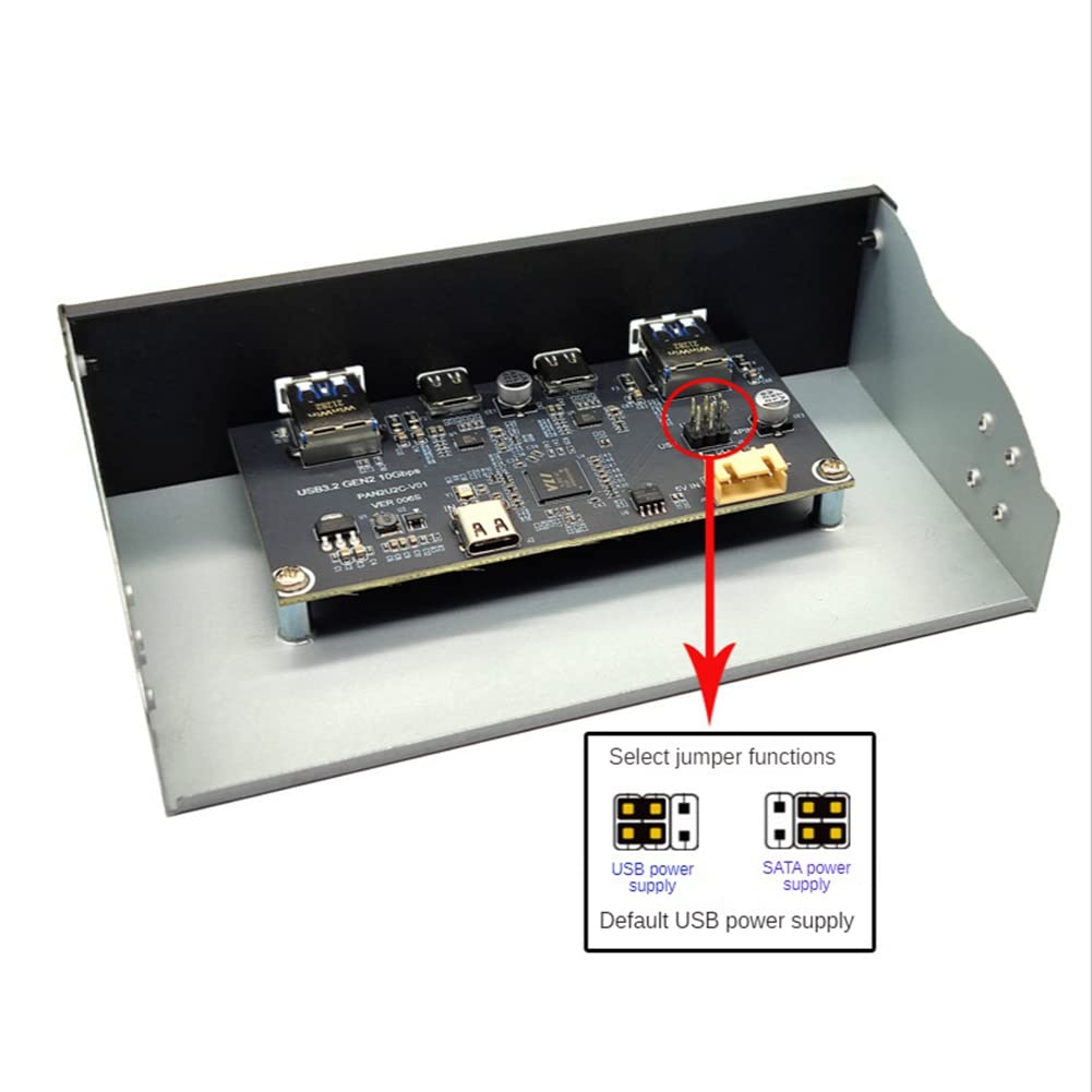 USB3.2 Type-C 10Gbps Optisches Laufwerk Panel 2X USB GEN2 2X Type-C HUB 19PIN zu C-Port Front-Back-Stecker