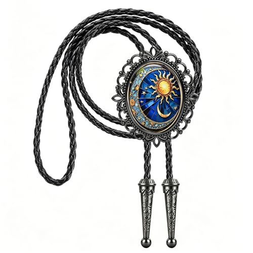 Image of Jeilwiy Bolo Tie for Men Western Cowboy Gothic Bolo Tie Necklace Halloween | Glow in Dark Bolo Tie for Men Women, 3D Halloween Bolo Tie, Gothic Western Ties, String Ties for Men Rodeo Leather Necktie