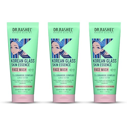 Image of K DERMA Korean Glass Skin Essence Face Wash, 100ml, Ceramide Complex with Rice Water, Dermatologically Tested, Pack of 3