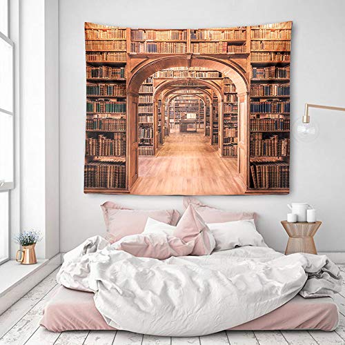 Library Bookshelf Tapestry Books Bookcase Wall Hanging Decor Indian Mandala Bohemian Hippie Trippy Large Tapestry For Bedroom Living Room Dorm(80X60 Inch) #TOP7