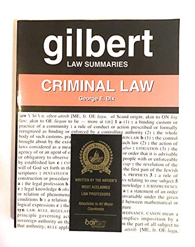 Gilbert Law Summaries: Criminal Law 0159005078 Book Cover