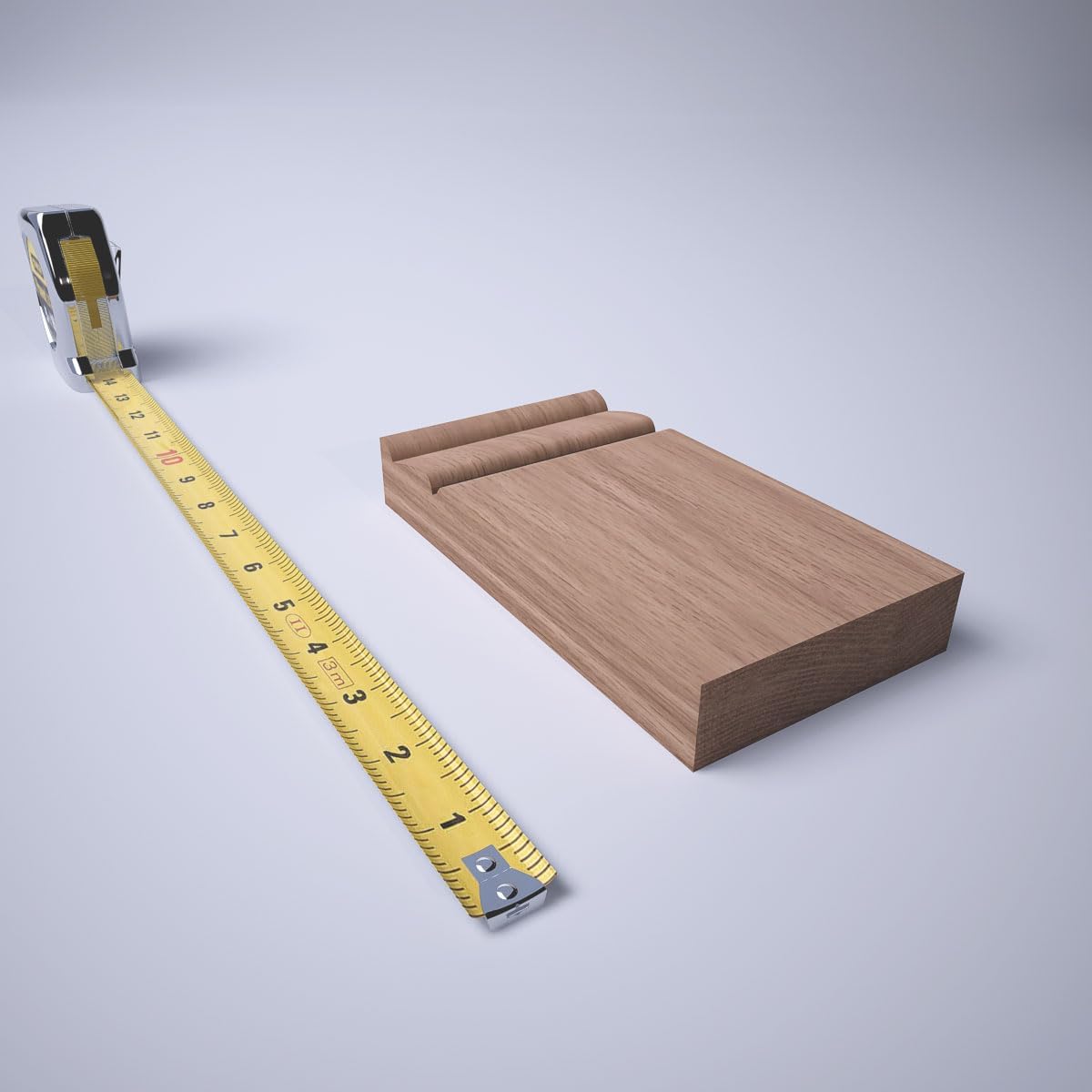 3 1/2"W x 6 1/2"H x 1"P Americraft Solid Hardwood Stain Grade Traditional Plinth Block, Red Oak