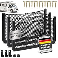 Vicera Aufbewahrungsnetz Wohnmobil mit Rahmen 3 Stück - Stabiles Ablagenetz Camper, Gepäcknetz für Ordnung im Auto
