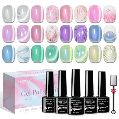 SUPWEE Pearl Mermaid Gel Nail Polish 12 …