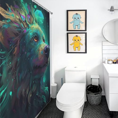 Rideau de douche caniche en polyester durable et finitions premium - 5