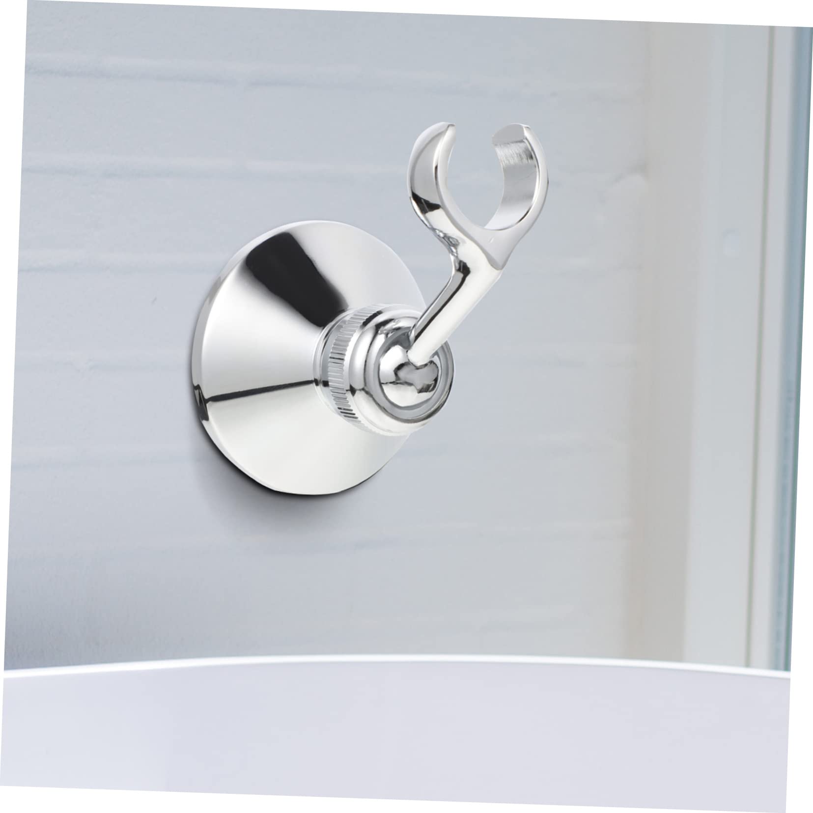 SHINEOFI Soporte para Cabezal de Ducha Metálico Ajustable Base Fija para Boquilla de Ducha Cromado para Baño Montaje en Pared Uso Doméstico y Hotelero