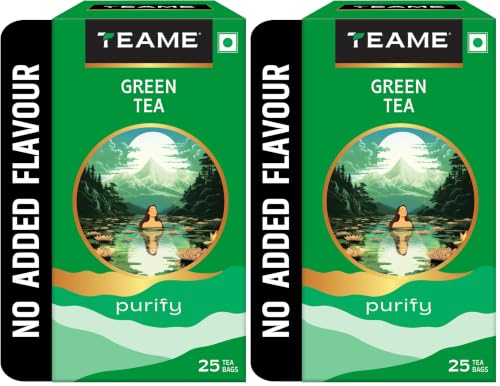 Image of TE-A-ME Green Tea - 25 Tea Bags | Green Tea Bags | No Added Flavour (Pack of 2)