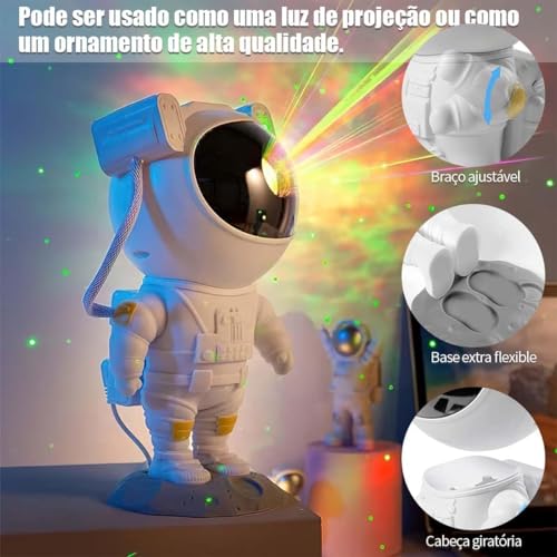 Projetor de estrela de astronauta, luzes estreladas de nebulosa com controle remoto/temporizador, pr