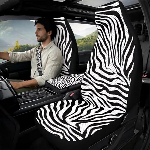 Couvre sièges de voiture avant zèbre en tissu durable pour habitacle de SUV