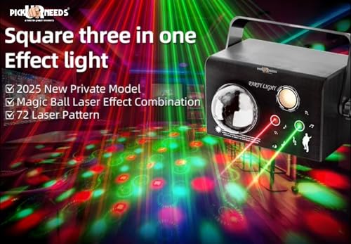 Image of Pick Ur Needs Party Lights DJ Disco Light with Remote - Sound Activated LED Strobe Laser Light Projector for Home, Club, Birthday, Wedding, Christmas, Stage - RGB Color Effects & Patterns