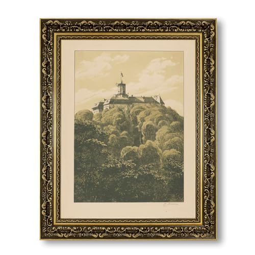 Vintage Framed Castle Landscape Wall Art Canvas Print Oil Paintings