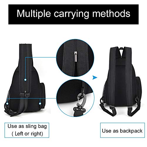 CADeN Kameratasche,Kamera-Umhängetasche,Sling Kamerarucksack, Wasserdichter Fototasche mit Stativhalterung für DSLR/SLR spiegellose Kameras(Schwarz) – Bild 8