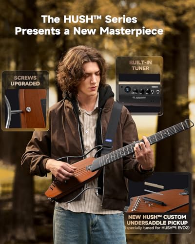 Donner HUSH I EVO2 Acoustic Electric Travel Guitar (Natural) - image 2