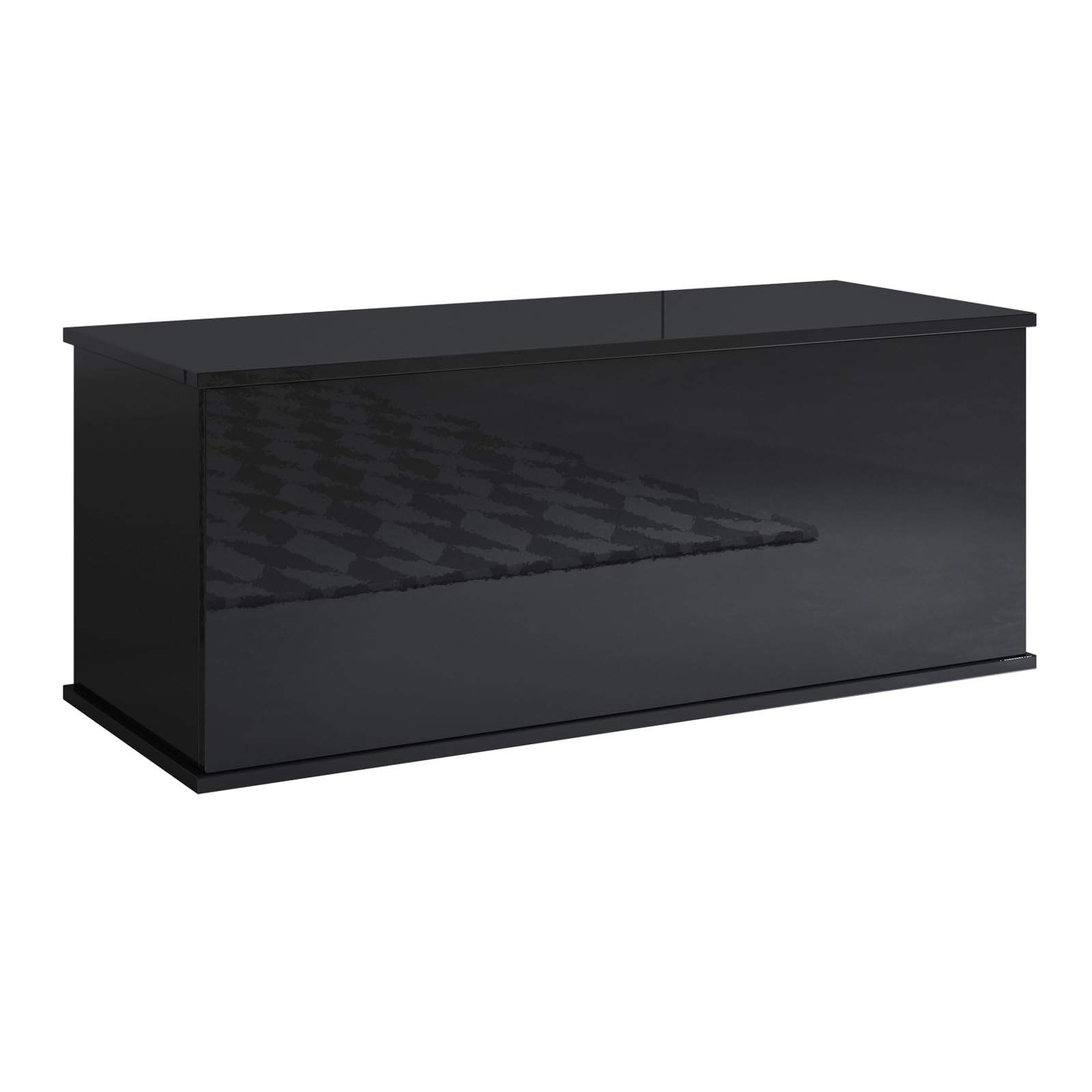 MB Muebles Bonitos, Baule Contenitore Ariel, Melamina Lucida, Nero, 100x40x40cm