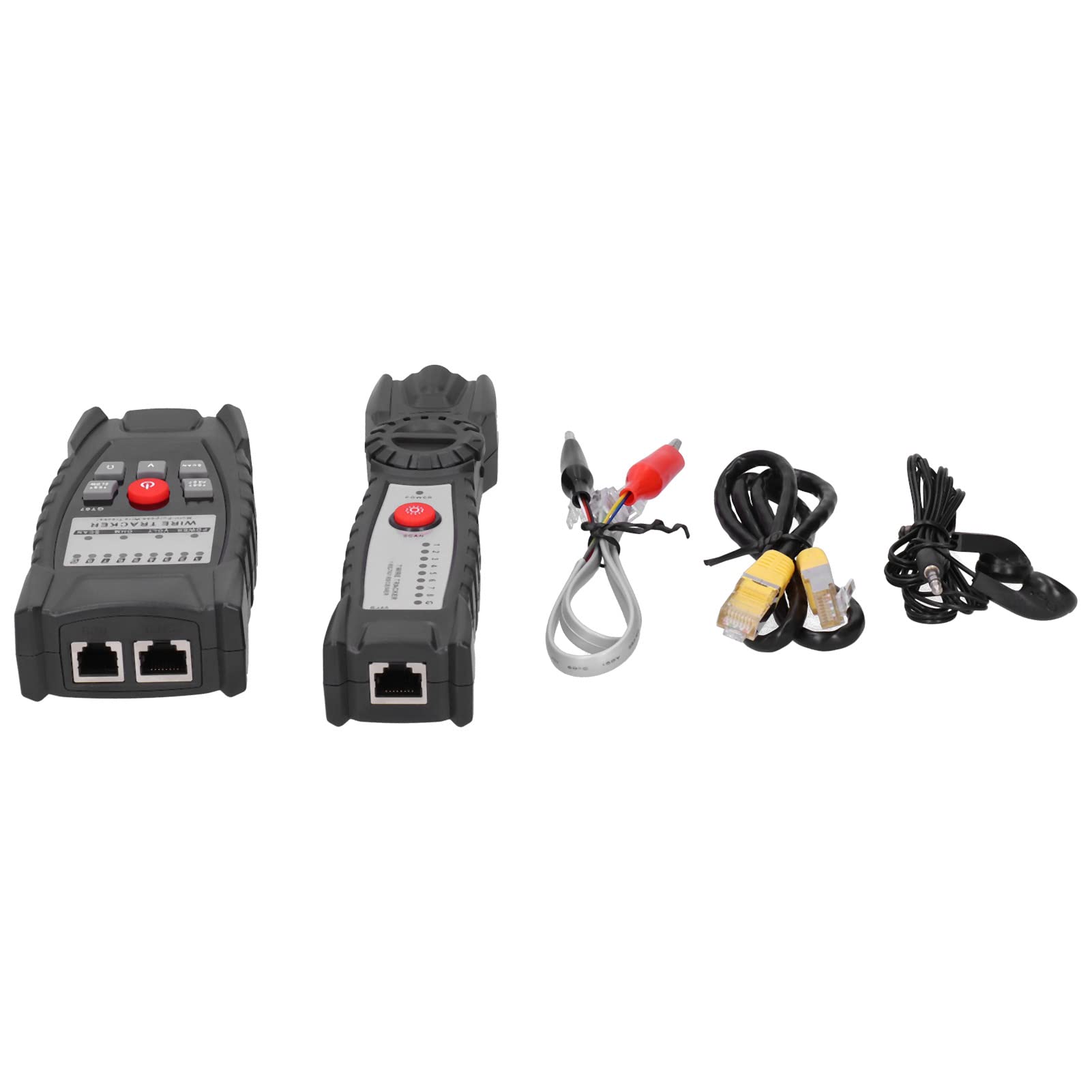 Generic Détecteur de Ligne de Câble Réseau Volume Réglable, Détecteur de Fil RJ11/RJ45 avec Lampe de Poche pour électriciens