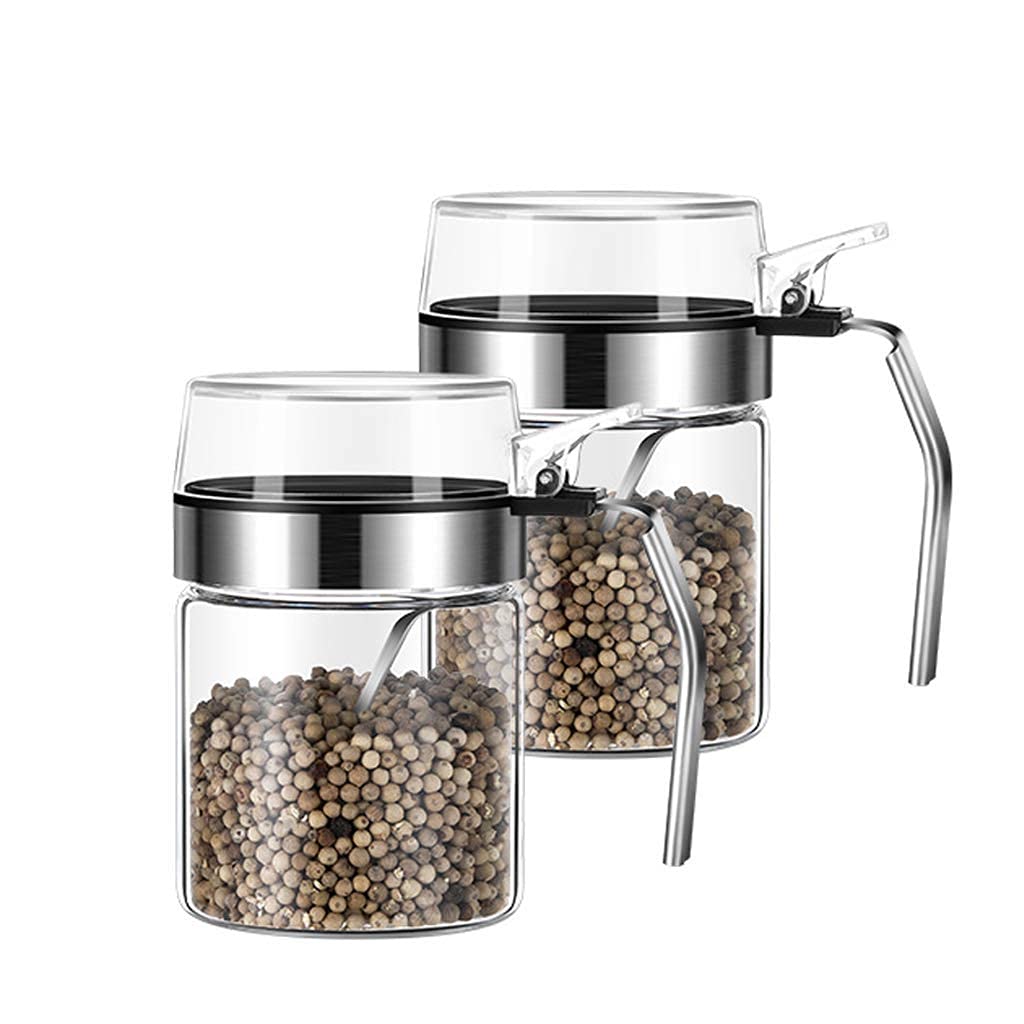 Contenitore Per Spezie In Vetro, Zuccheriera, Set Di Scatole Per Spezie Per Zucchero, Pepe, Sale, Spezie Per Conservare Spezie, Erbe Aromatiche, Zucchero, Sale, Pepe-300 ml*2