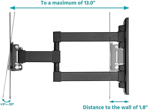 Miniatura 4 de Monoprice Soporte de pared para TV de movimiento completo prémium para televisores de 23" a 42" de hasta 44 libras, Max VESA 200x200, certificado UL