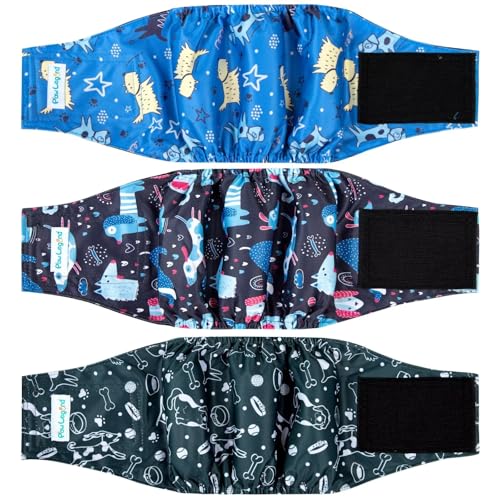 Image of Paw Legend Washable Dogs Diapers Male Dog Belly Bands for Male Dogs Diapers Reusable Puppy & Doggie Diapers Male (3 Pack, XX-Large)