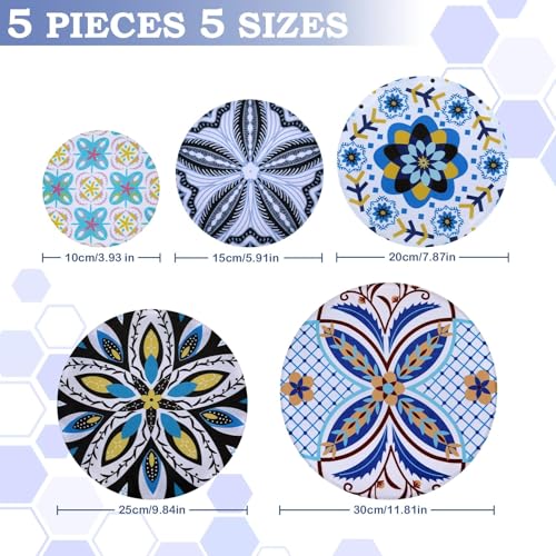 5Pcs Reusable Beeswax Elastic Bowl Covers for Bread Proofing and Food Cover - image 2