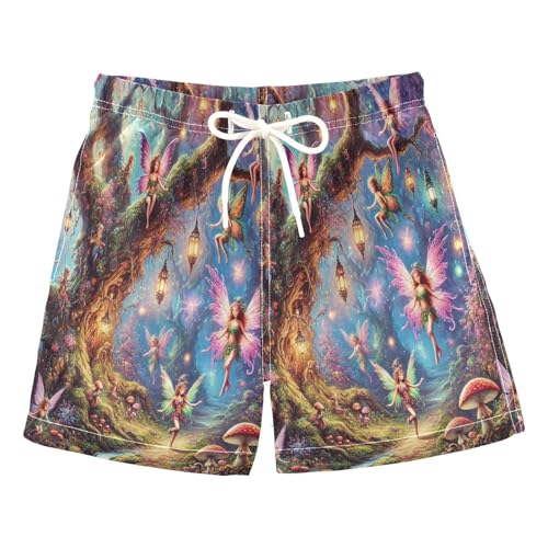 Fairy Trees Caute Boys Swim Trunks Quick Dry Toddler Swimsuit Boy Bathing Suits Swimwear Board Shorts L Multi