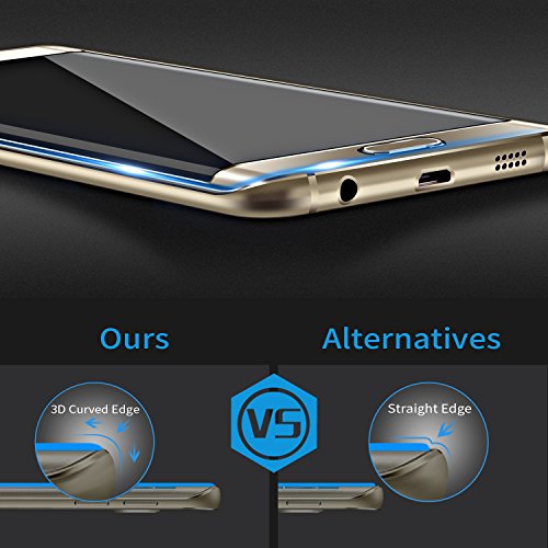 Galaxy S6 Edge Plus Screen Protector,Elebase 3D Curvedtempered Glass,Anti-Scratch,9H Hardness,Full Coverage,Clear Anti-Bubble Cover For Samsung Galaxy S6 Edge Plus(Not For S6 Edge)(Gold) #TOP5