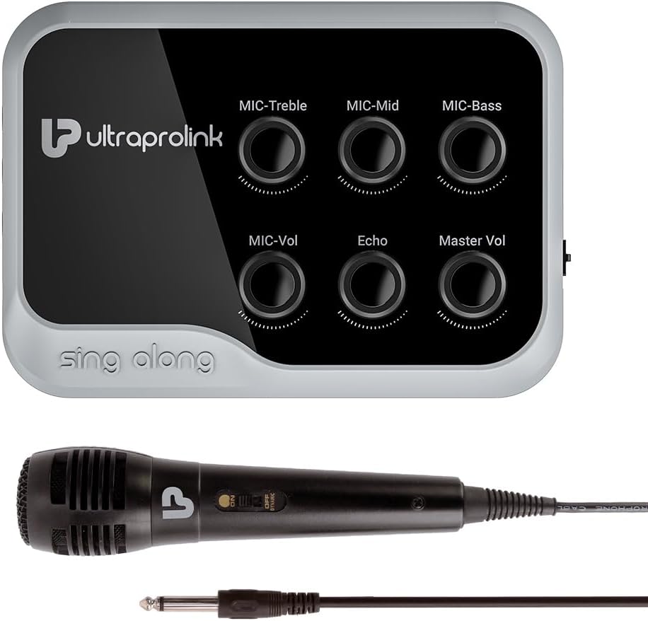 ULTRAPROLINK Sing Along Karaoke Bluetooth Mixer UM1002 with |Recording|Microphone & Bluetooth Receiver Amplifier with Echo for Mobile Phones