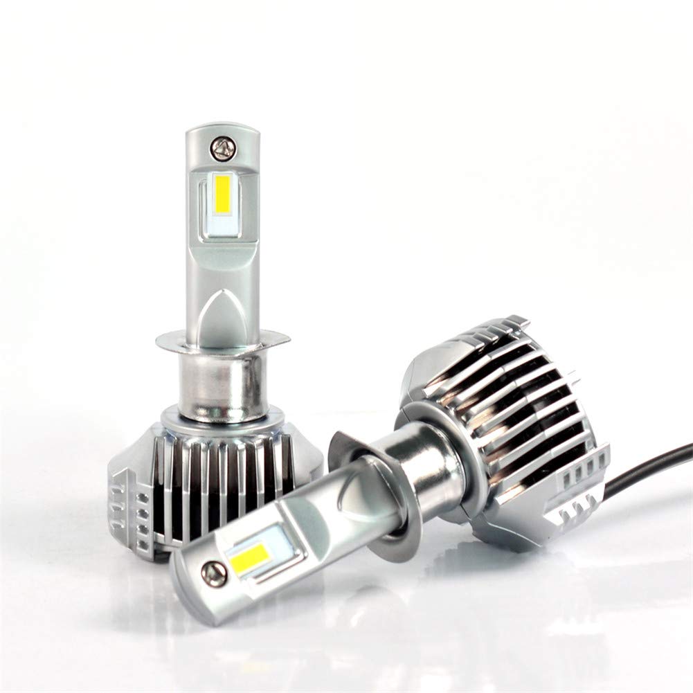Bombilla H1 LED Coche Faros Delanteros Bombillas, Reemplazo Luz Halógena Blanco 6500K, 2 Lámparas