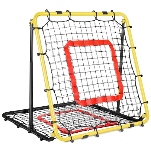 BaseGoal Baseball and Softball Rebounder Net,Baseball Rebounder,Volleyball Rebounder,Pitch Back Net,Multi-Sport Training Rebound Screen,with Pitching Target,Easy Adjustable Angles