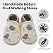 YALION Soft Sole Leather Baby Shoes First Walking Cartoon Birds Toddler Infant Slippers(12-18 Months,White)