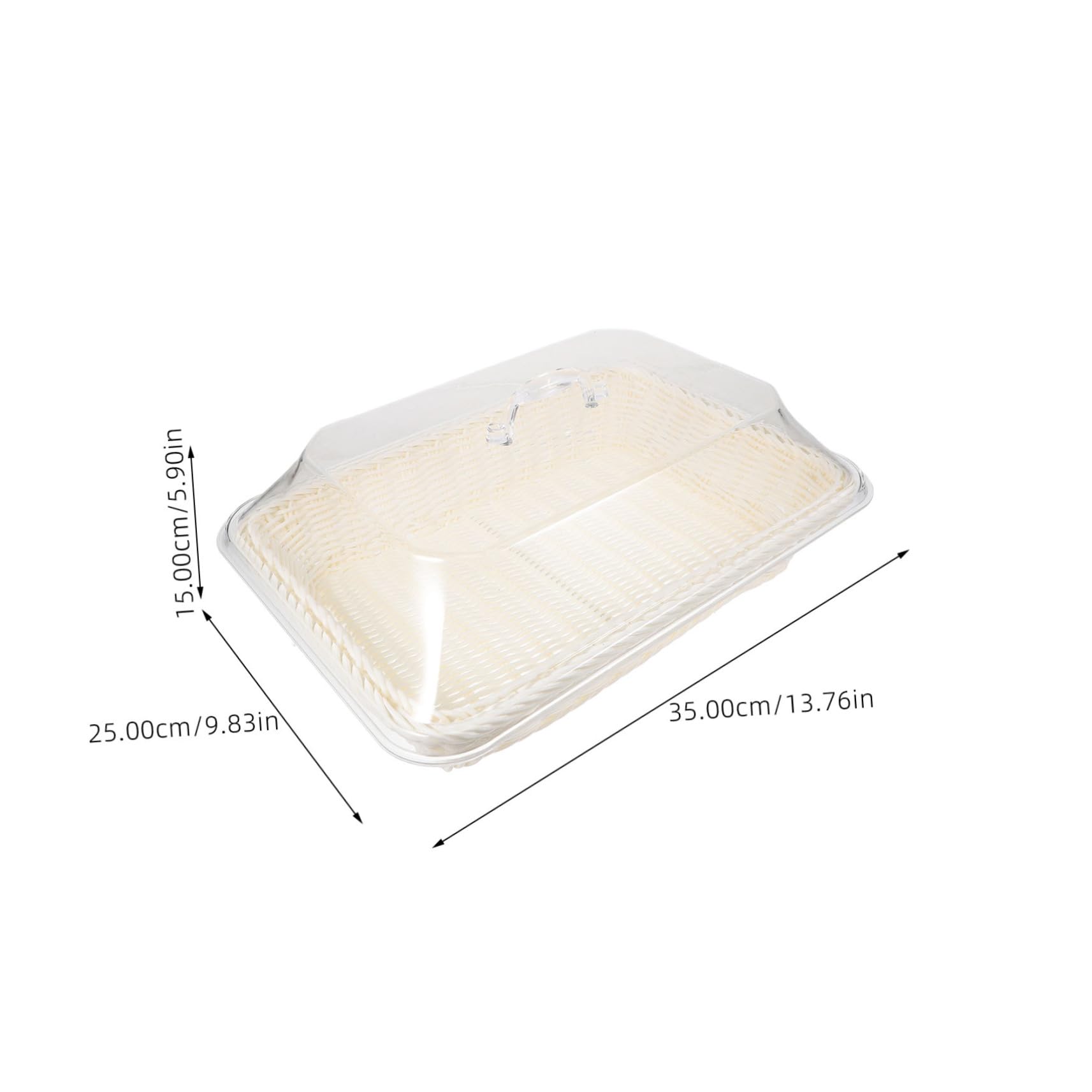 BEBEMOKO Versatile Woven Bread Basket with Transparent Lid for Kitchen Storage for Serving Bread Cake Fruit and Snacks for Home Bakery and Parties