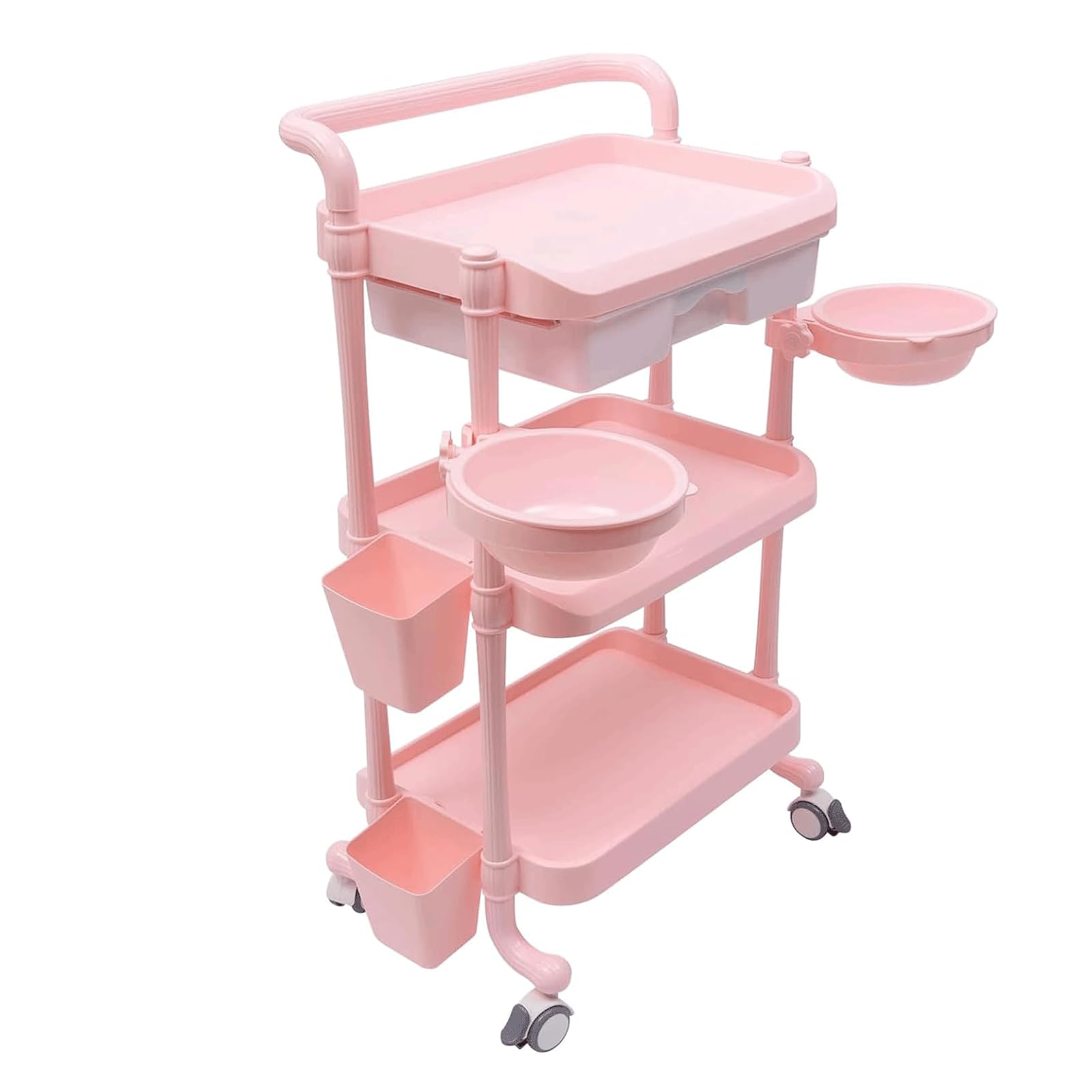 Carrello Parrucchiere Carrello per Salone Carrello per Salone in plastica Carrello per stoccaggio Vassoio a 3 Livelli con Ruote Carrello per Salone Carrello per Salone di Bellezza Lusso