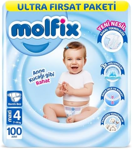 Molfix Maxi 4 Beden Aylık Bebek Bezi (1 x 100 Adet) - Görsel 1