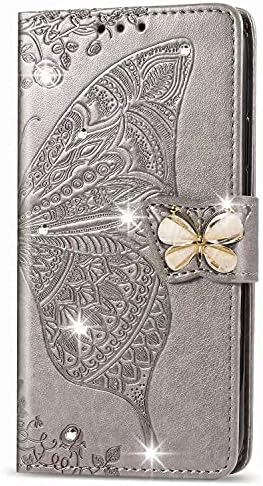 Dfjhure Oppo A16S Case Oppo A54S Oppo A16 Case Glitter Flip Phone Case Leather TPU Silicone Shockproof Cover Wallet butterfly Stand Cover for Oppo A16 / A16S / A54S- Rose gold