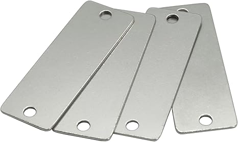 25 Pack Stainless Steel Stamping Blanks - Rectangular Engraving Tags With 1 Hole For DIY Crafts