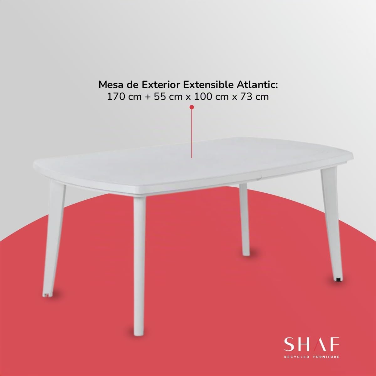 SP Berner Shaf - Atlantic | Mesa Jardin Extensible de Color Verde | Fabricado en España con Materiales Reciclados
