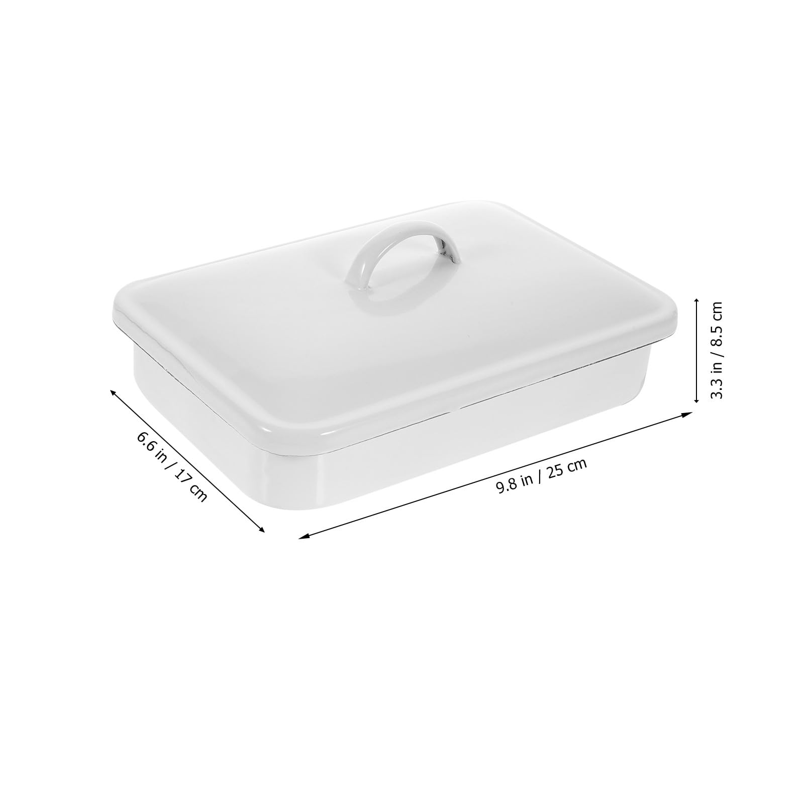 Healvian Teglia da Forno in Smalto Bianco 24x16 Cm Antiaderente, Multiuso e Resistente al Calore, per Pranzi in Famiglia e tè Pomeridiano