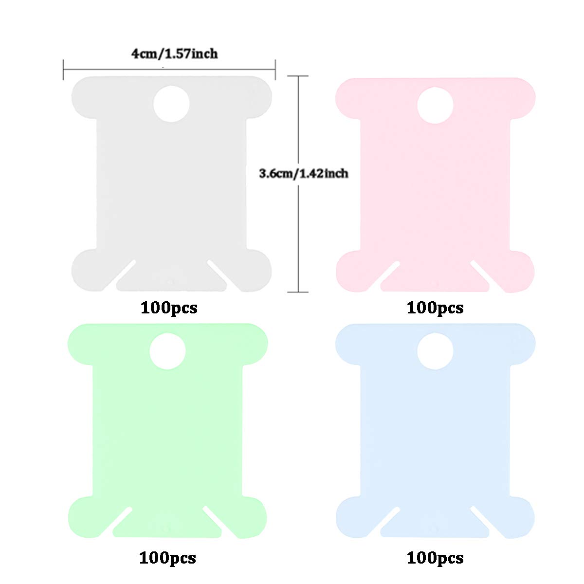 400 Bobines Plastique Pour Broderie Et Point De Croix - Organisateur De Fils 4 Couleurs