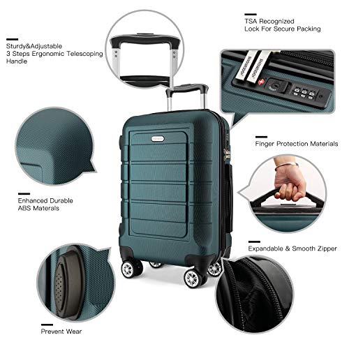 SHOWKOO Luggage Sets Expandable Suitcase Double Wheels TSA Lock