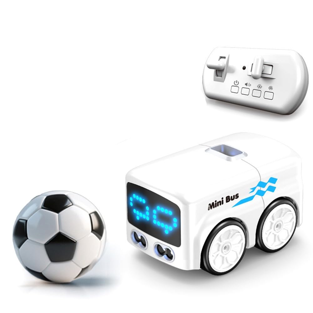 Interactive RC für Mini Bus mit Vier Modi, LED-Anzeige und Hinderniserkennung | magnetische Verfolgung & Sprachsteuerung,für Kinder unterwegs