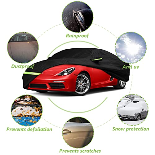 Image of Waterproof Car Cover for 1997-2022 Porsche 718 Boxster /Cayman 986 /987 /981 Car Cover Custom Fit 100%Waterproof Windproof Strap & Single Door Zipper Bands for Snow Rain Dust Protection (718)