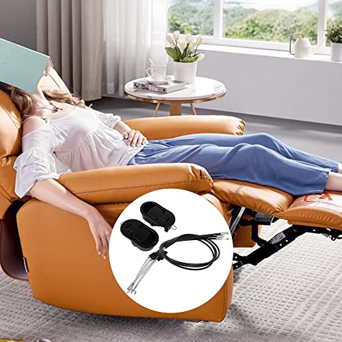 Image of RDEXP 4 Pieces Sofa Recliner Release Handles and 4 x Cables 900mm Total Length Black